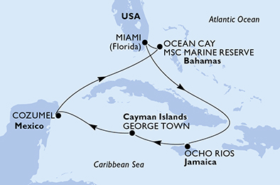 Itinerar plavby lodí - Bahamy plavby lodí