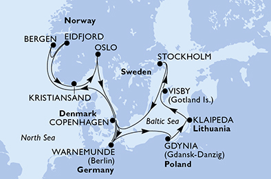 Itinerar plavby lodí - Plavba lodí Oslo