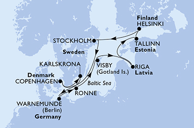Itinerar plavby lodí - Plavba lodí Stockholm